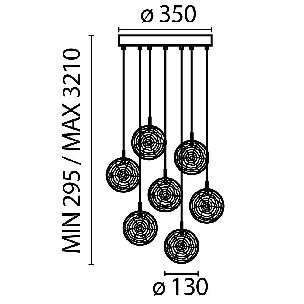 картинка Подвесной светильник Maytoni MOD254PL-07BS
