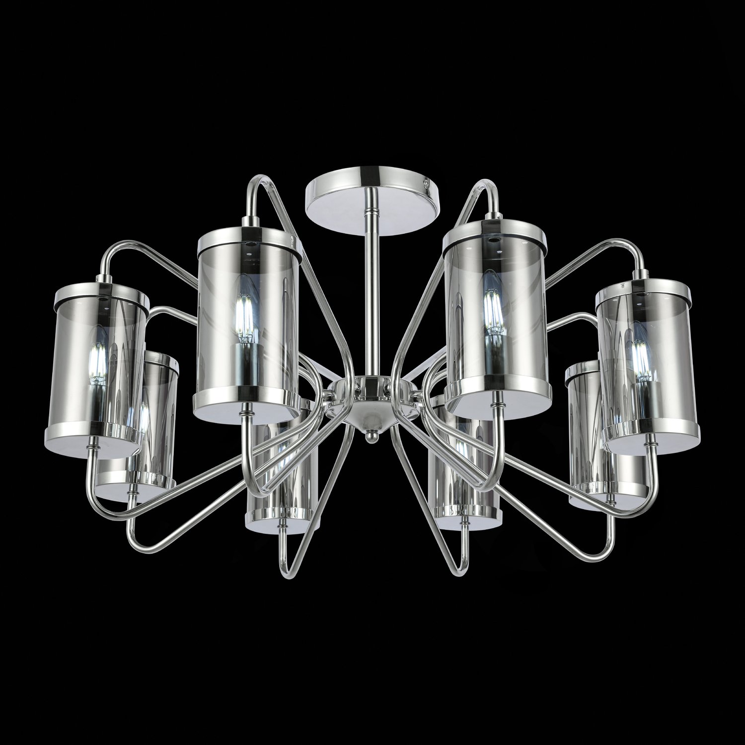 картинка SLE102302-08 Светильник потолочный Хром/Дымчатый E14 8*40W