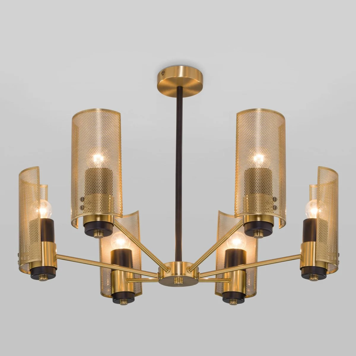 картинка Потолочная люстра с металлическими плафонами 70139/6 латунь