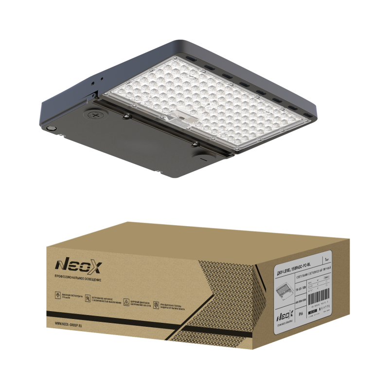 картинка Светильник уличный светодиодный ДКУ-LEVEL 150PA3C-PC-BL 150/120/100Вт 100-277В 175лм/Вт 3CCT 5лет IP66 NEOX