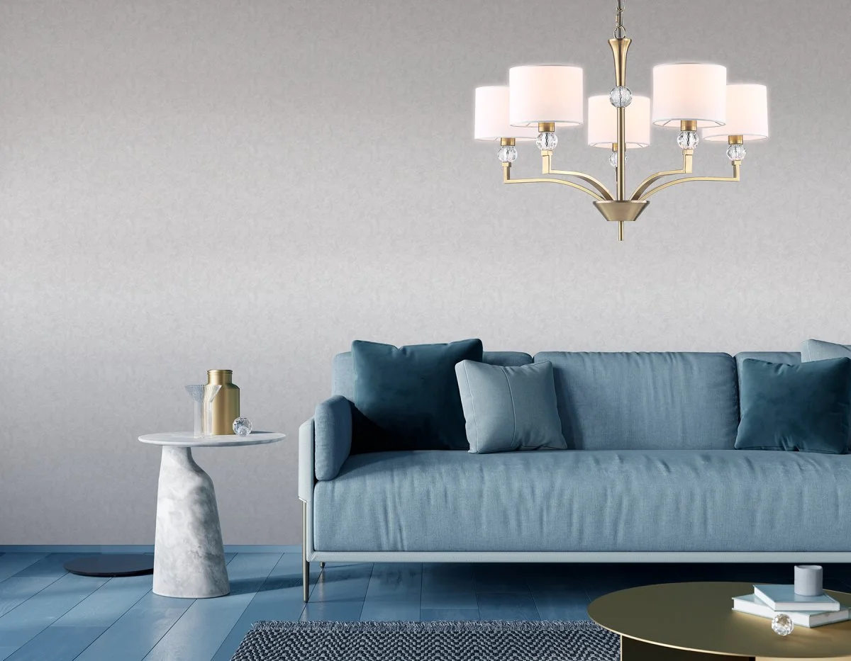 картинка Подвесная люстра с абажурами и хрусталем LH71131