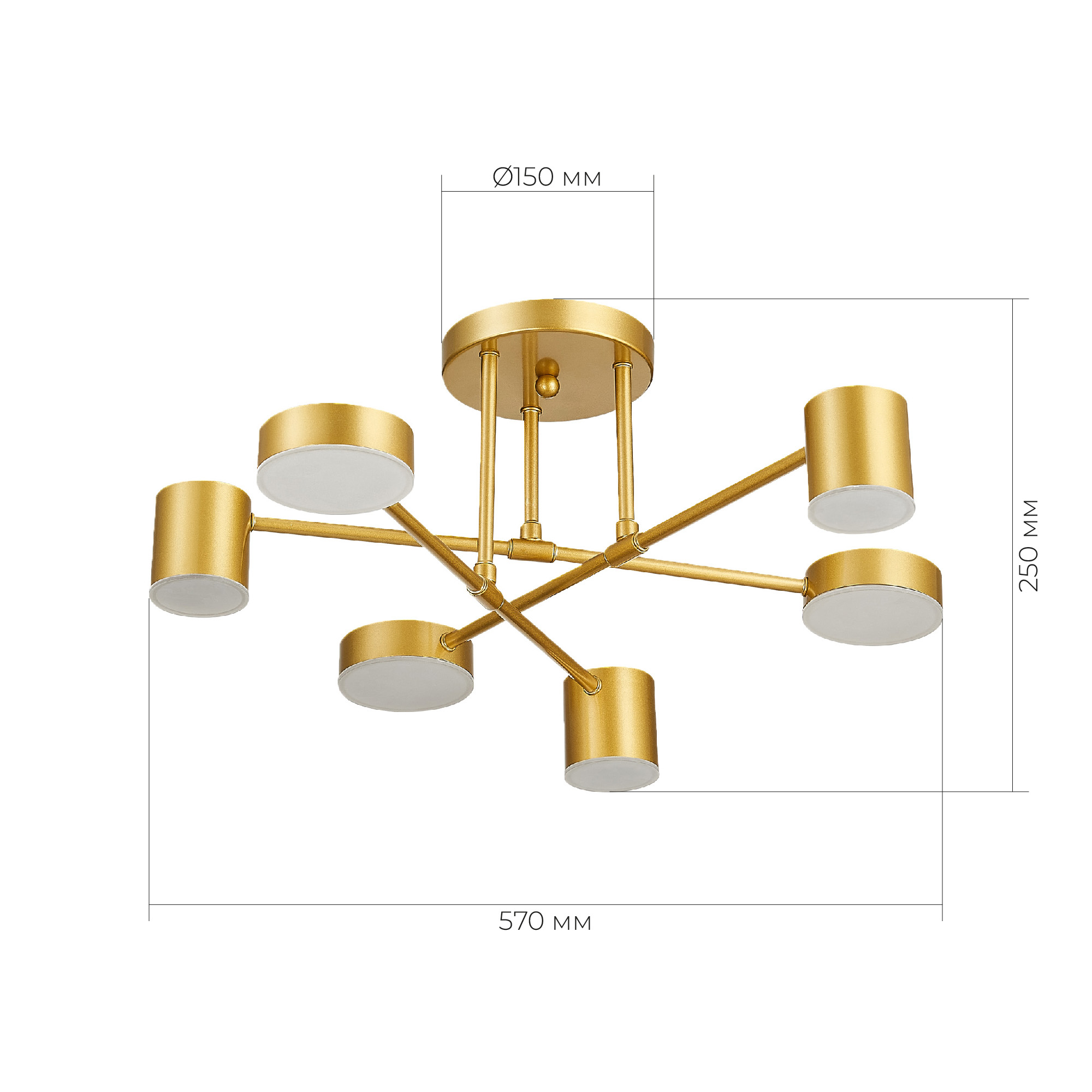 картинка SLE201022-06 Светильник потолочный Золотистый/Золотистый LED 6*7W 4000K