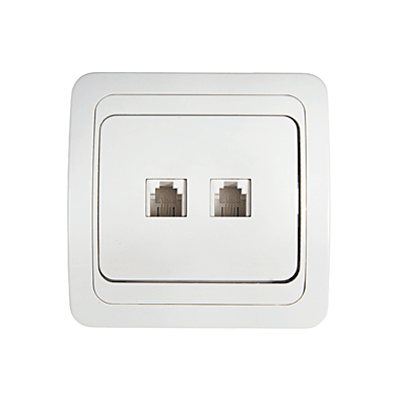 картинка Розетка компьютерная двойная RJ-45 CLASSICO белая 2136 IN HOME