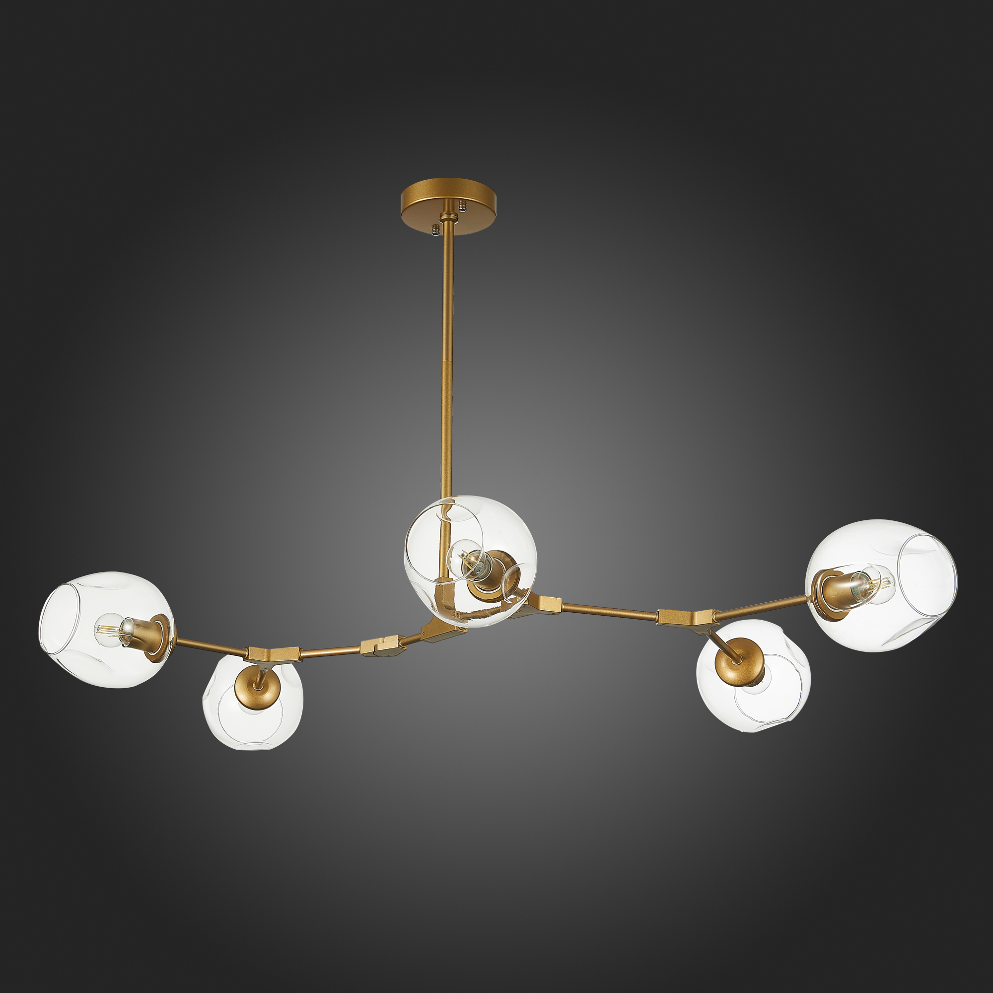 картинка SLE154823-05 Светильник подвесной Золотистый/Прозрачный E27 5*40W