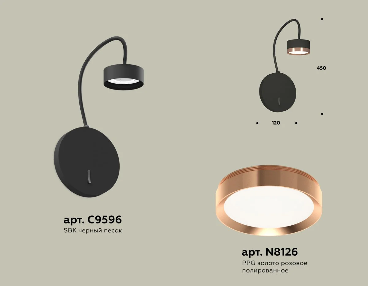 картинка Комплект настенного светильника с выключателем XB9596153