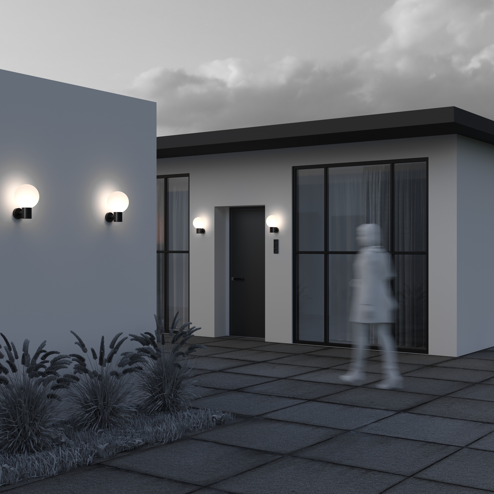 картинка Настенный светильник (бра) Outdoor O598WL-01B