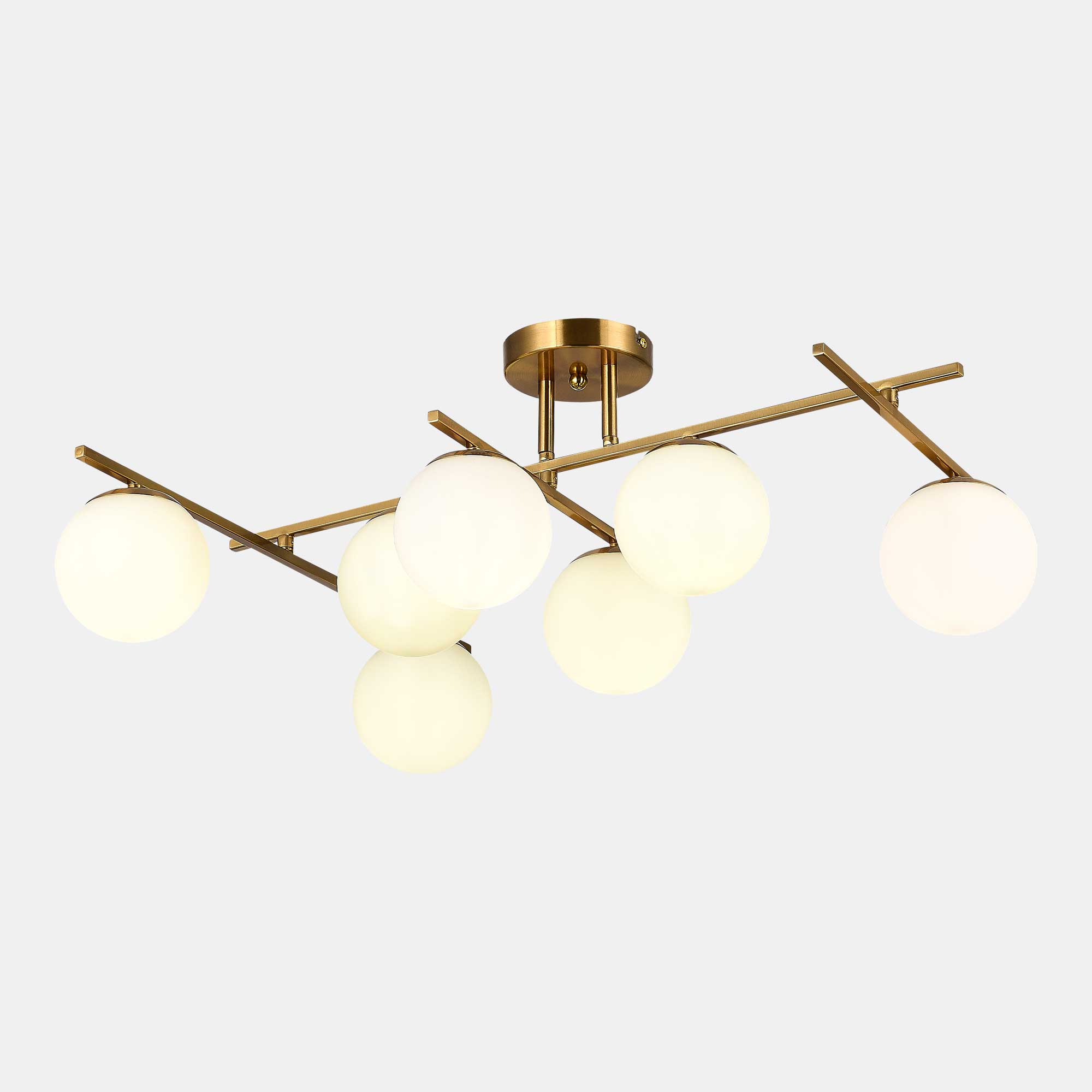 картинка SLE1195-302-07 Светильник потолочный Латунь/Белый E14 7*40W