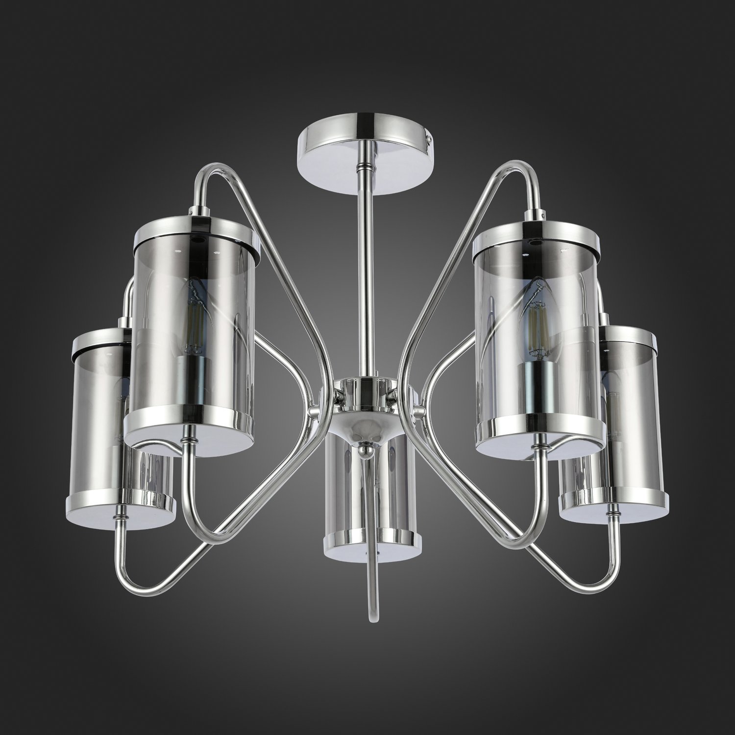 картинка SLE102302-05 Светильник потолочный Хром/Дымчатый E14 5*40W