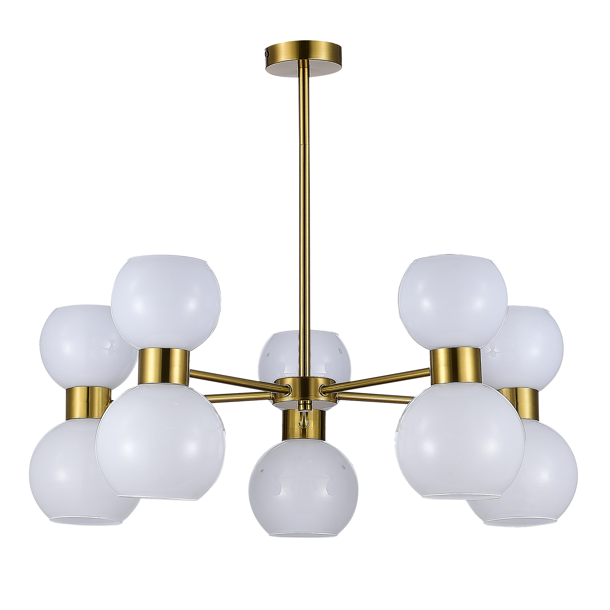 картинка SLE1138-302-10 Светильник потолочный Латунь/Белый E27 10*60W