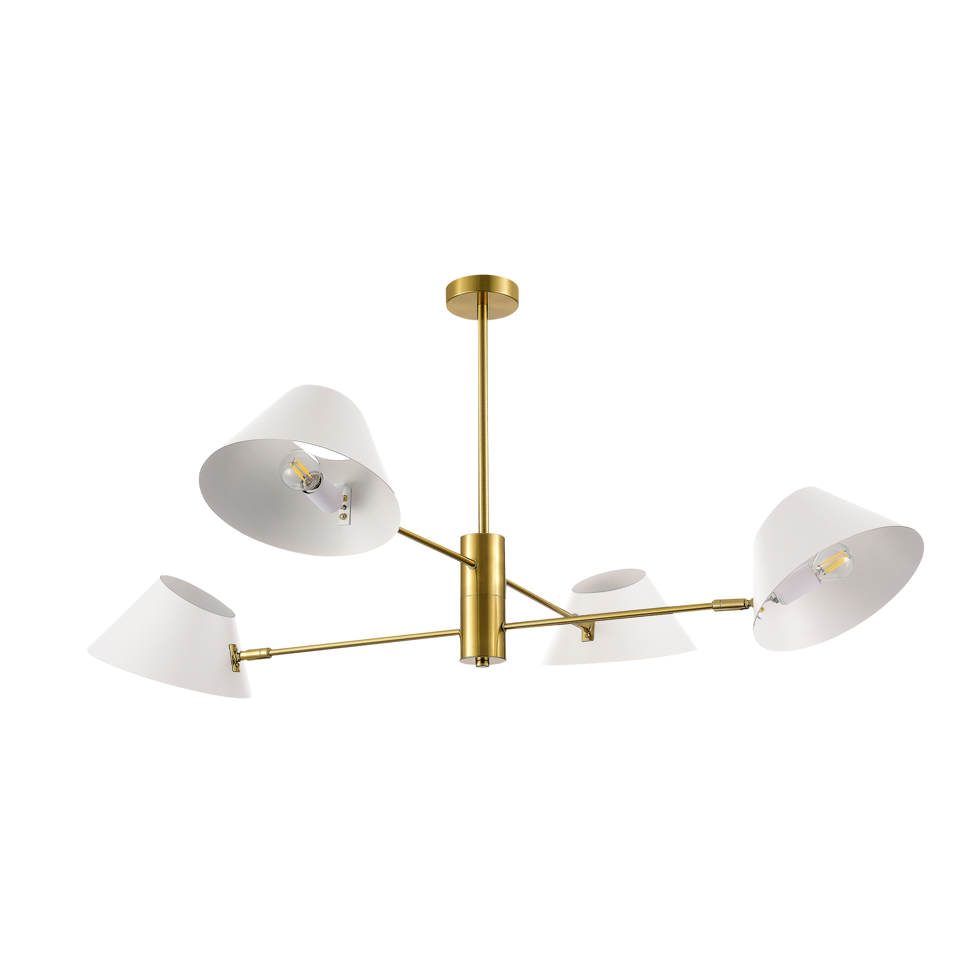 картинка SLE1253-353-04 Светильник подвесной Латунь/Белый E14 4*60W