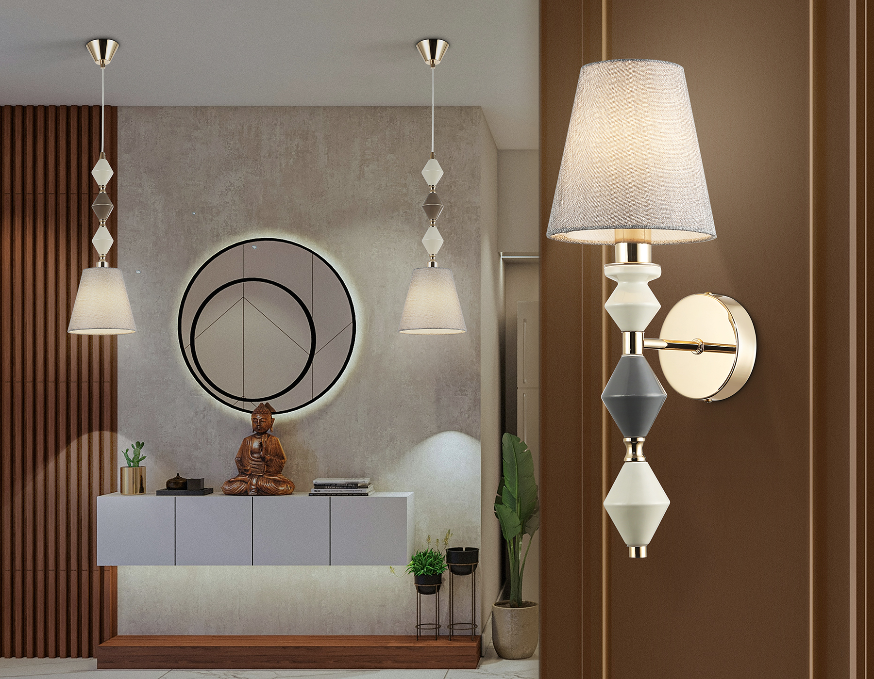 картинка Настенный светильник с абажуром LH75409