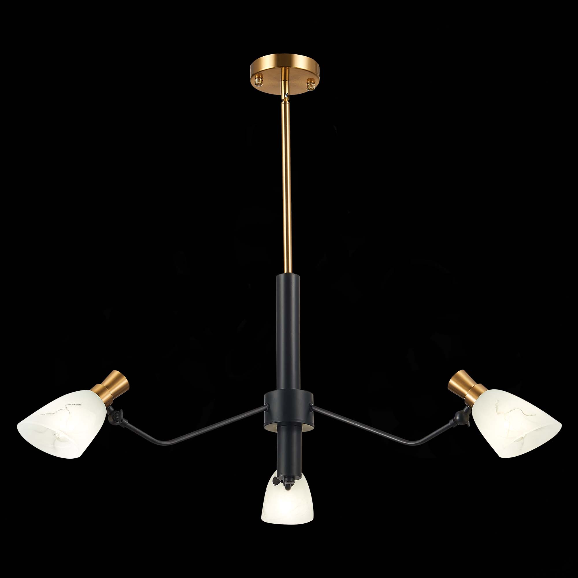 картинка SLE205403-03 Светильник подвесной Черный, Латунь/Белый E14 3*60W