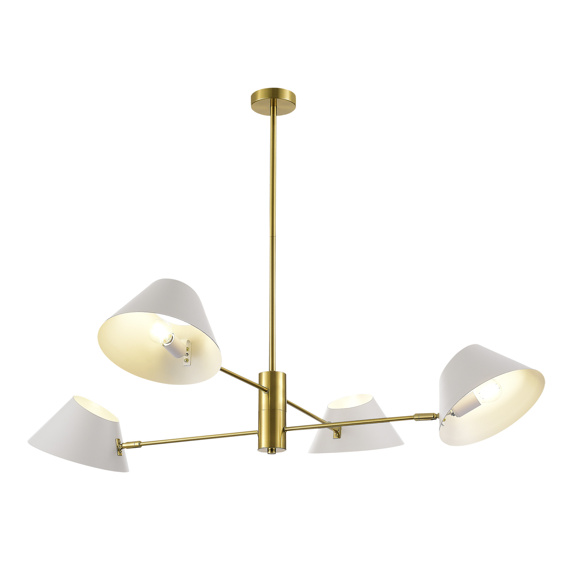 картинка SLE1253-353-04 Светильник подвесной Латунь/Белый E14 4*60W