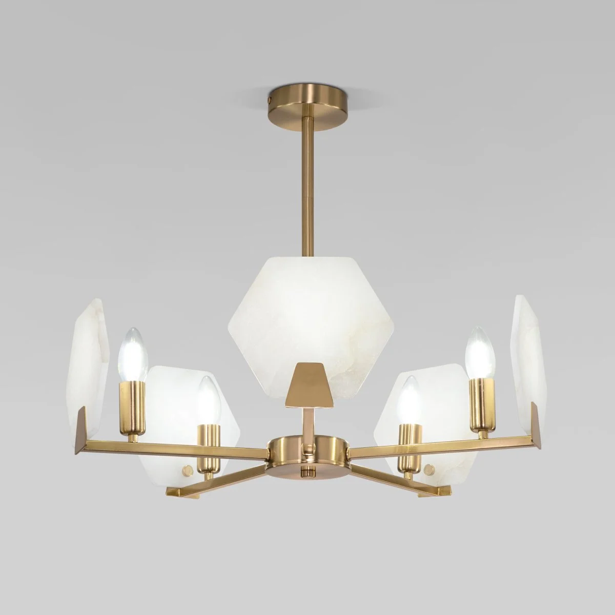 картинка Умный потолочный светильник 60158/5 латунь