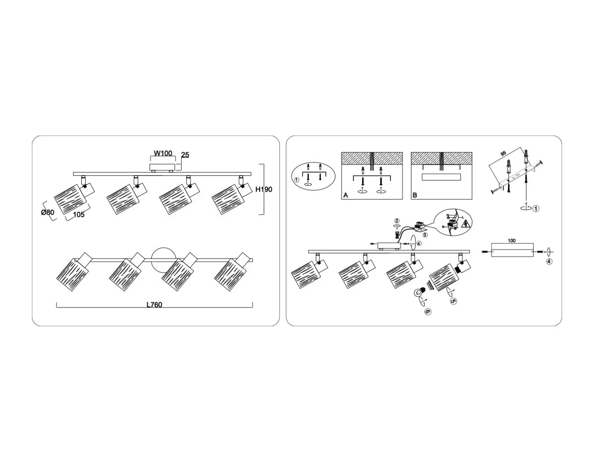 картинка Настенно-потолочный спот в стиле лофт TR8666