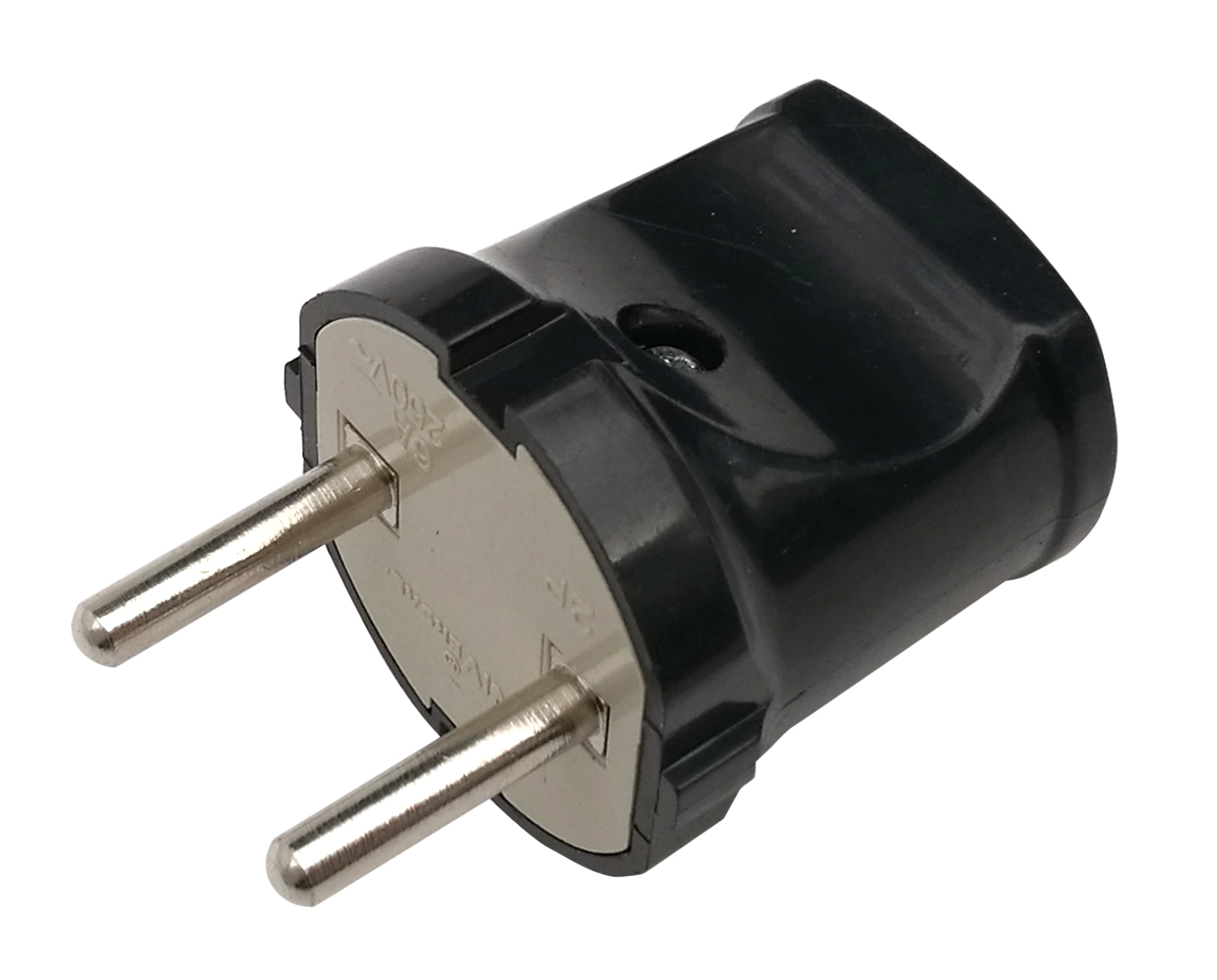 картинка Вилка прямая 10А черная 4242 IN HOME