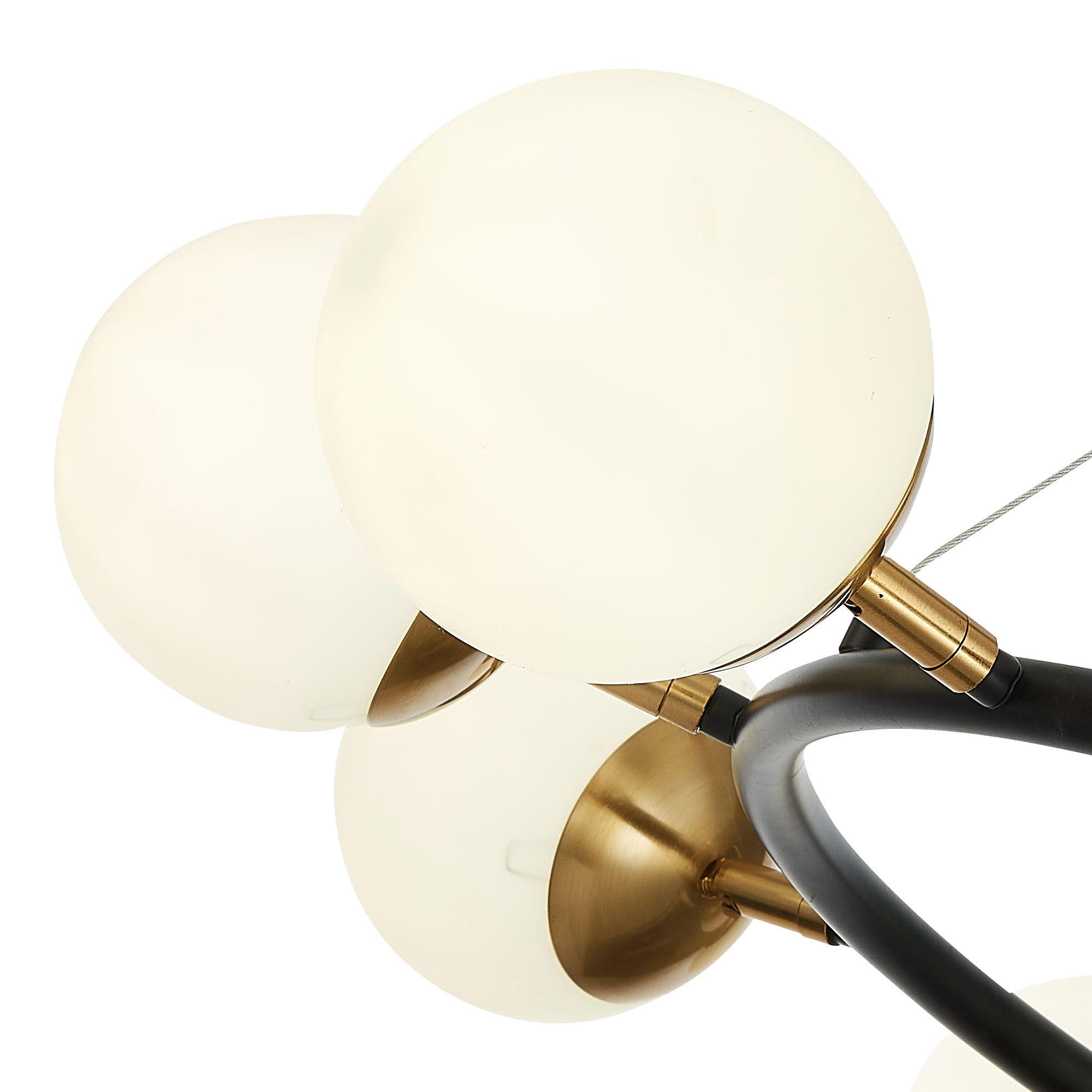 картинка SLE220403-10 Светильник подвесной Черный, Латунь/Белый E27 10*60W