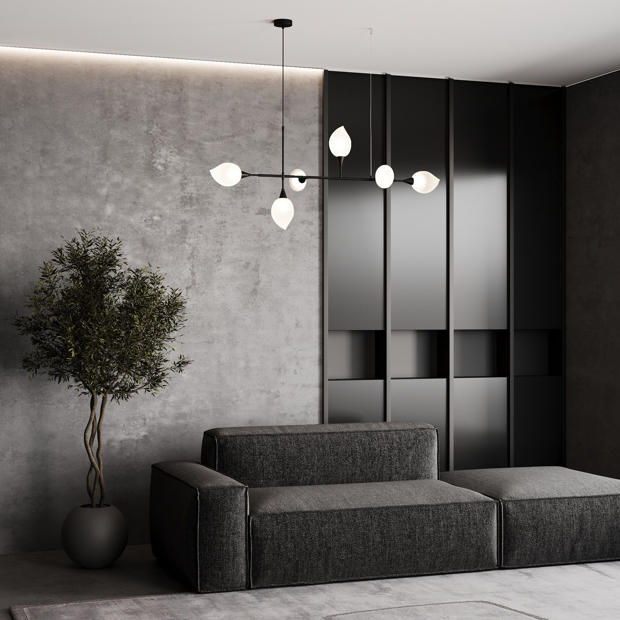 картинка Подвесной светильник с акриловыми плафонами 30188/6 черный