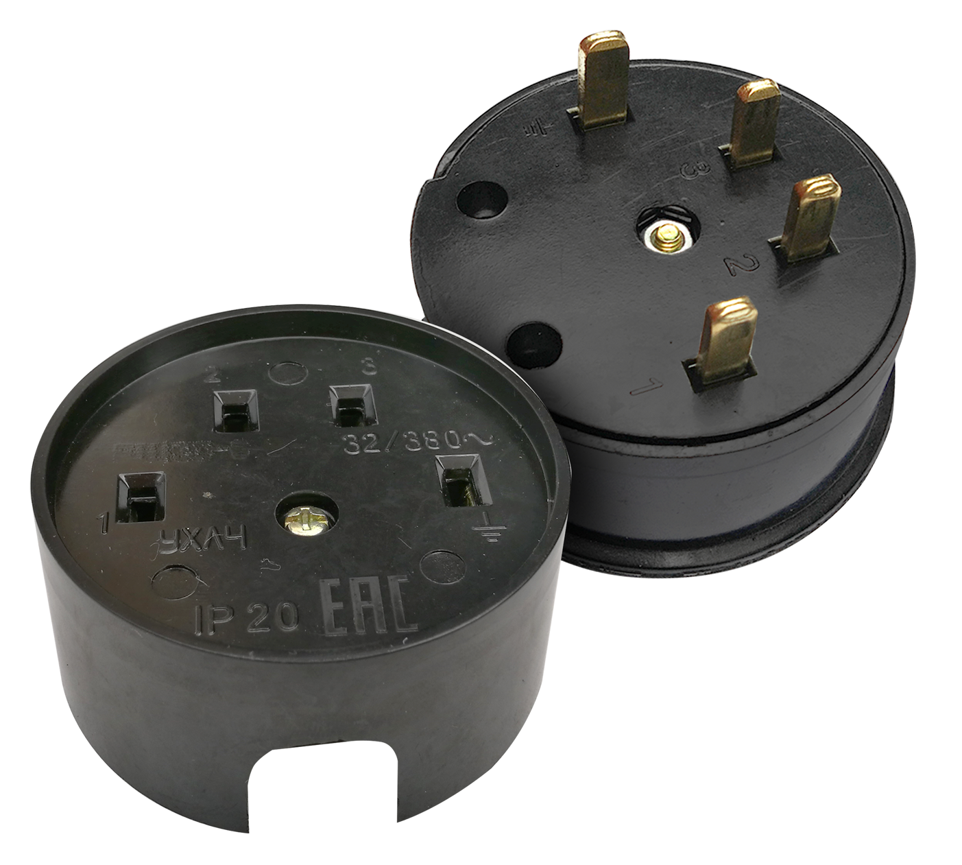 картинка Разъем печной РШ/ВШ карболитовый 25А 380В черный 9112 IN HOME