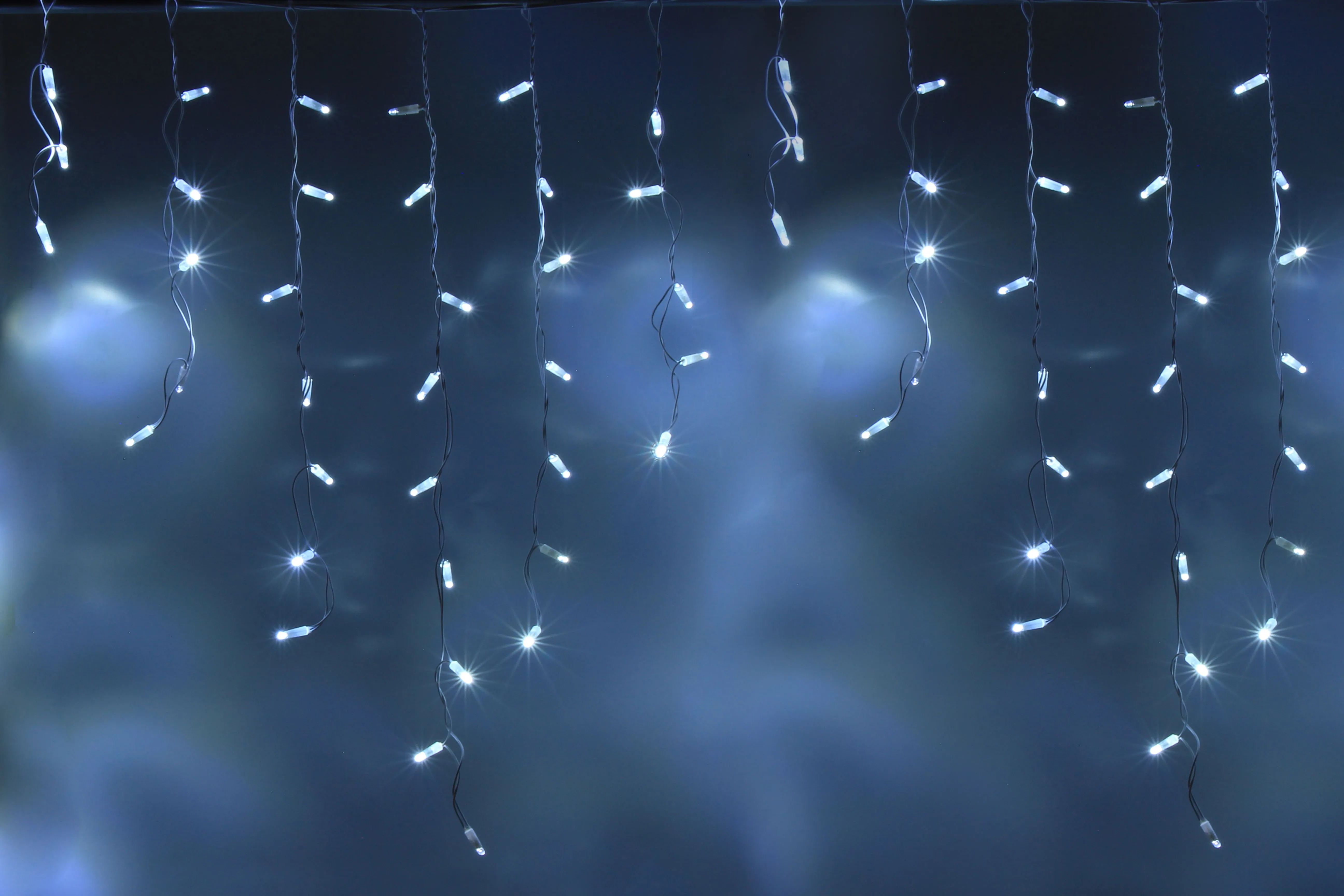 картинка Светодиодная бахрома 3х0.9м, флэш, белый провод, белая