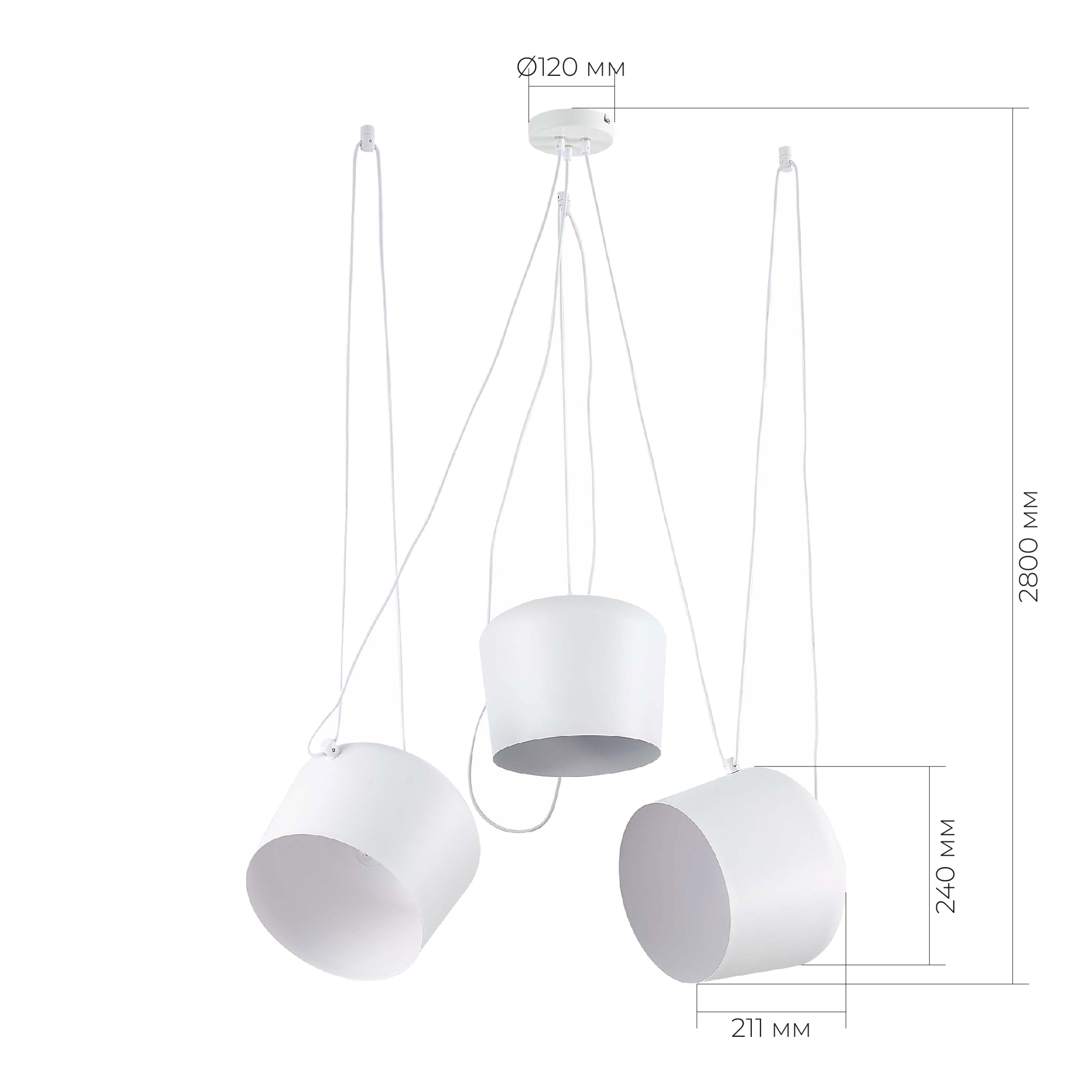 картинка SLE120653-03 Светильник подвесной Белый/Белый E27 3*40W