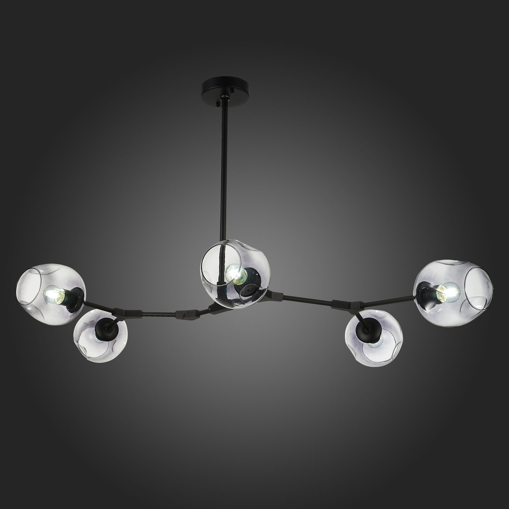 картинка SLE154843-05 Светильник подвесной Черный/Дымчатый E27 5*40W