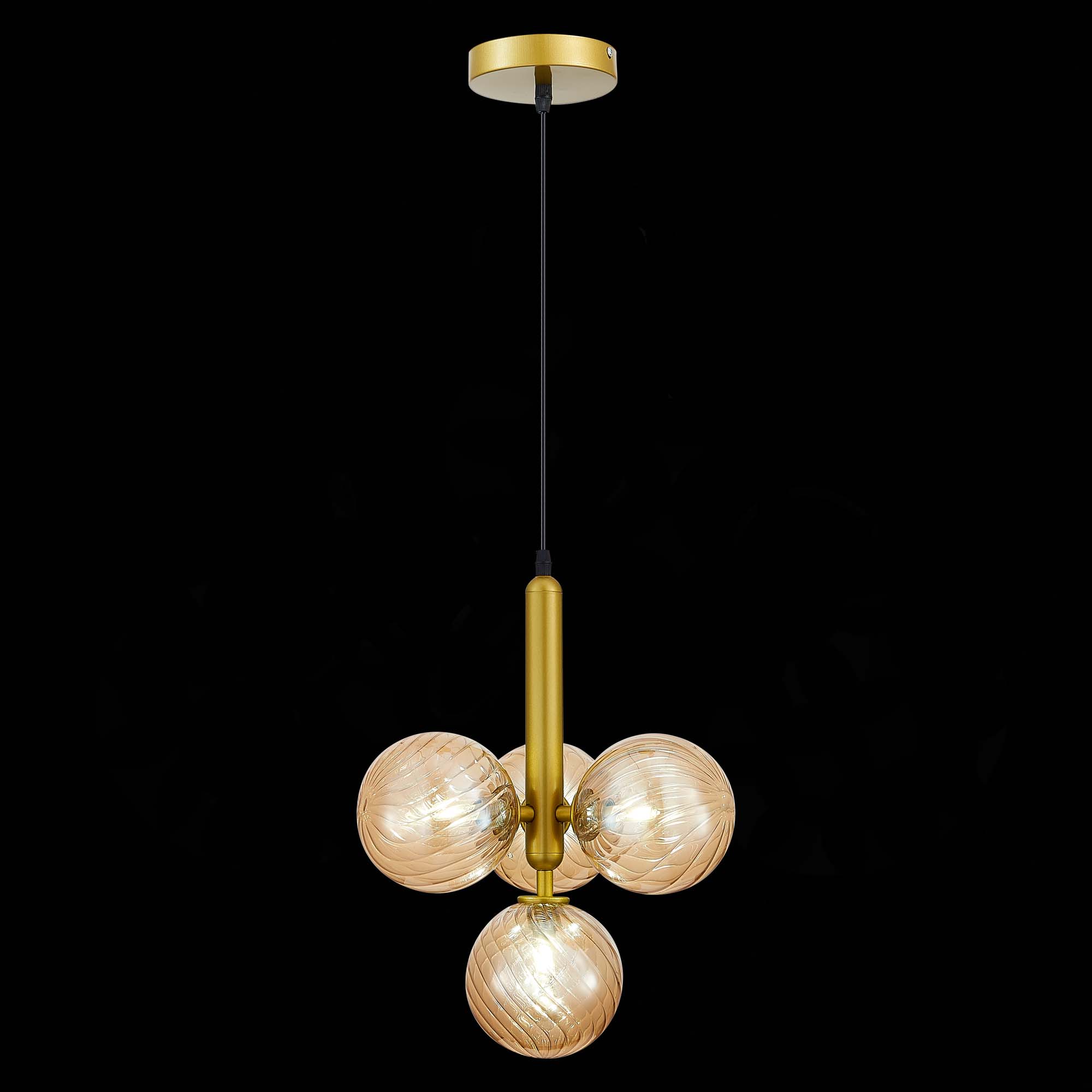 картинка SLE220323-04 Светильник подвесной Золото/Янтарный G9 4*5W 4000K