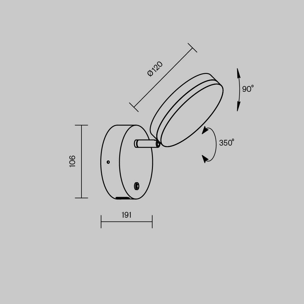 картинка Настенный светильник (бра) Maytoni MOD070WL-L8B3K