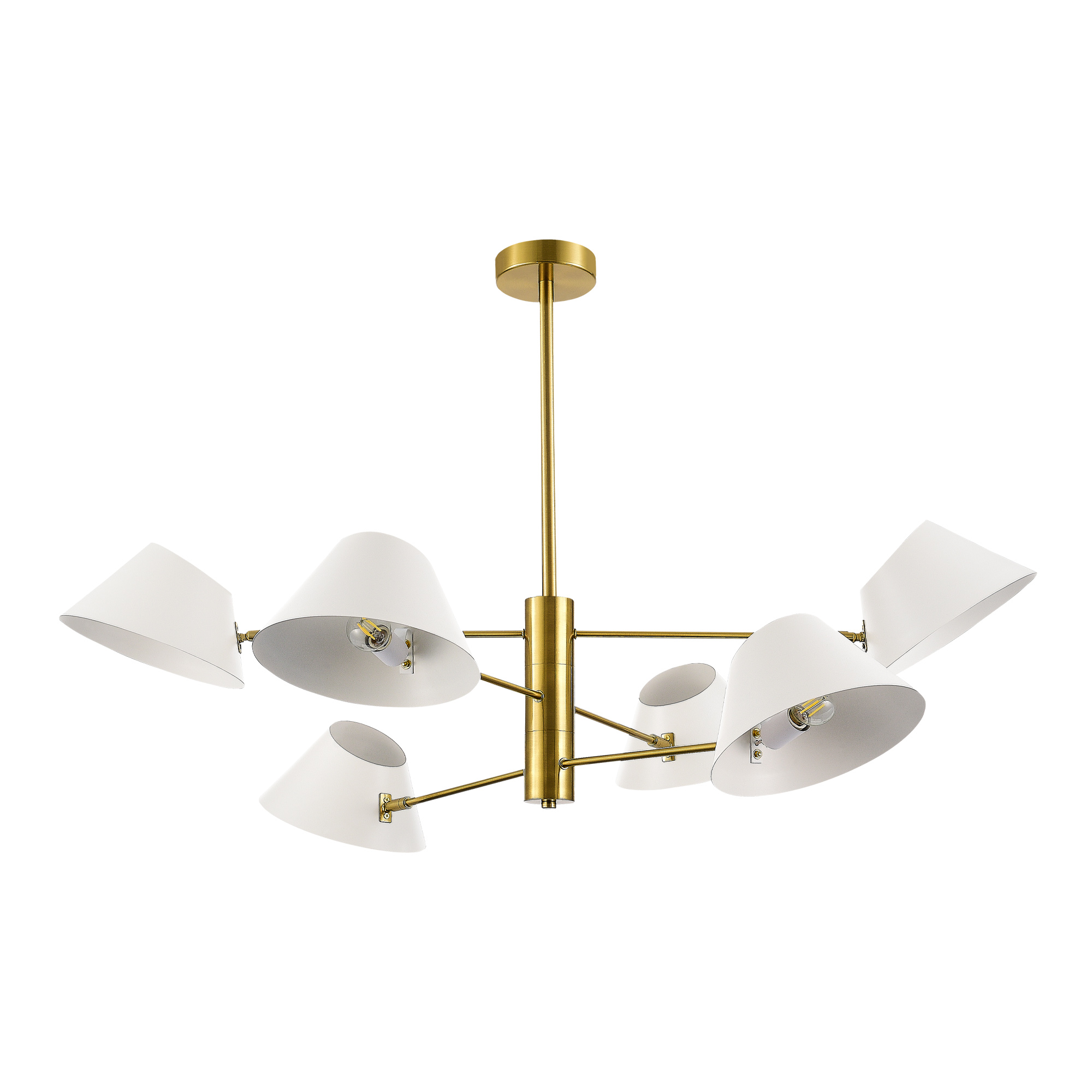 картинка SLE1253-353-06 Светильник подвесной Латунь/Белый E14 6*60W