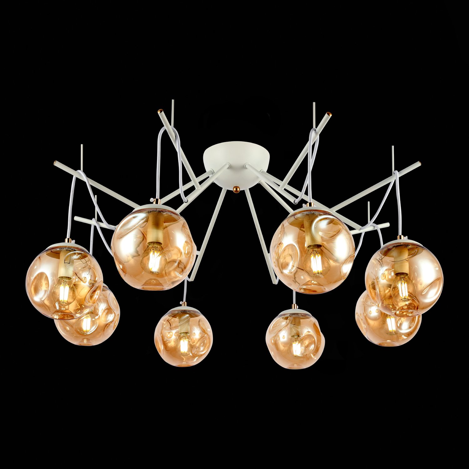 картинка SLE110202-08 Светильник потолочный Белый/Янтарный E14 8*40W