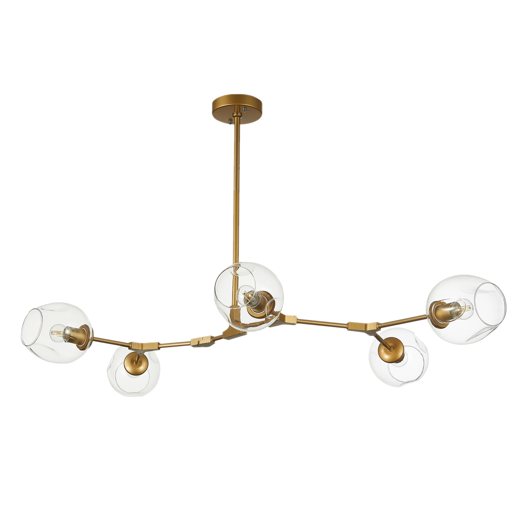 картинка SLE154823-05 Светильник подвесной Золотистый/Прозрачный E27 5*40W