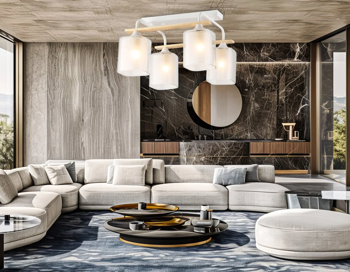 картинка Светильник потолочный со стеклянными плафонами