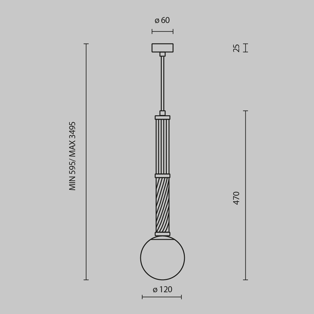 картинка Подвесной светильник Maytoni MOD287PL-01BS