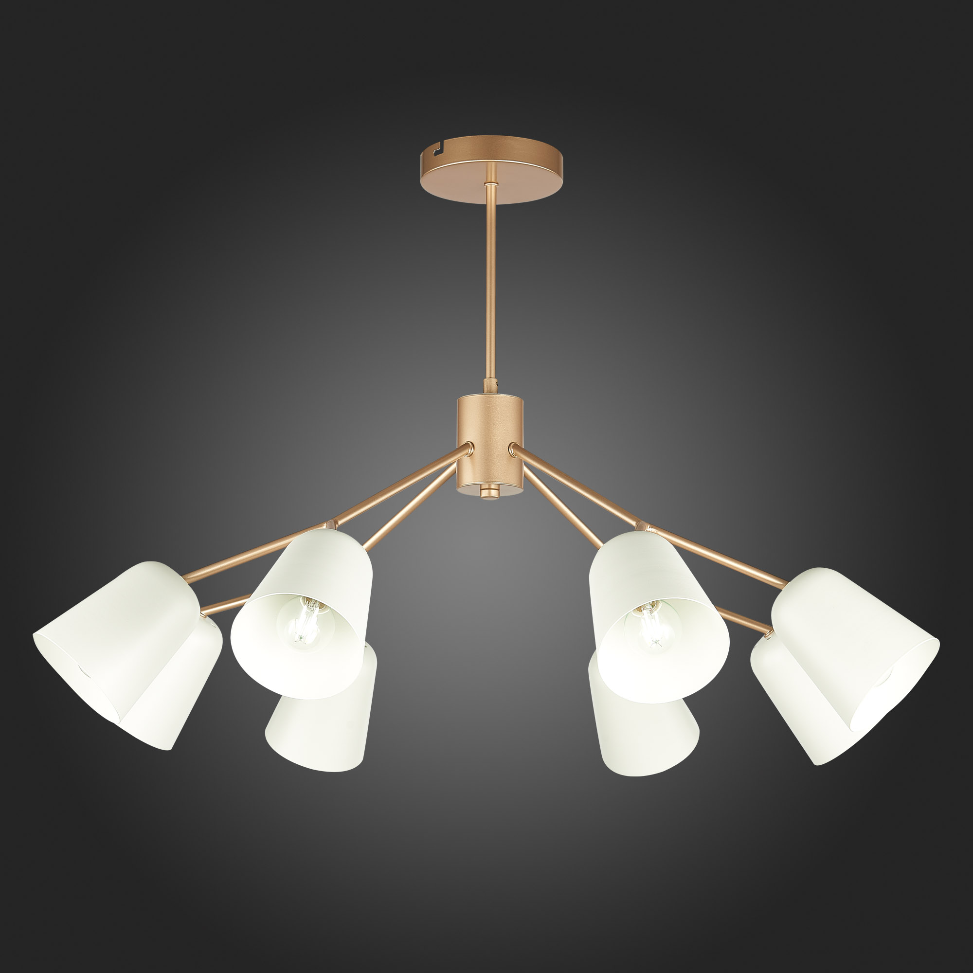 картинка SLE155902-08 Светильник потолочный Золотистый/Белый E14 8*40W