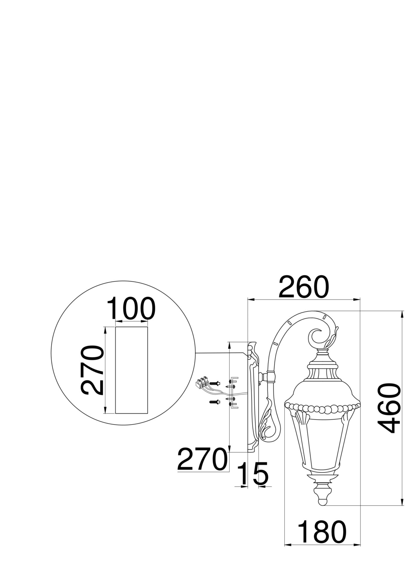 картинка Настенный светильник (бра) Outdoor O029WL-01BZ