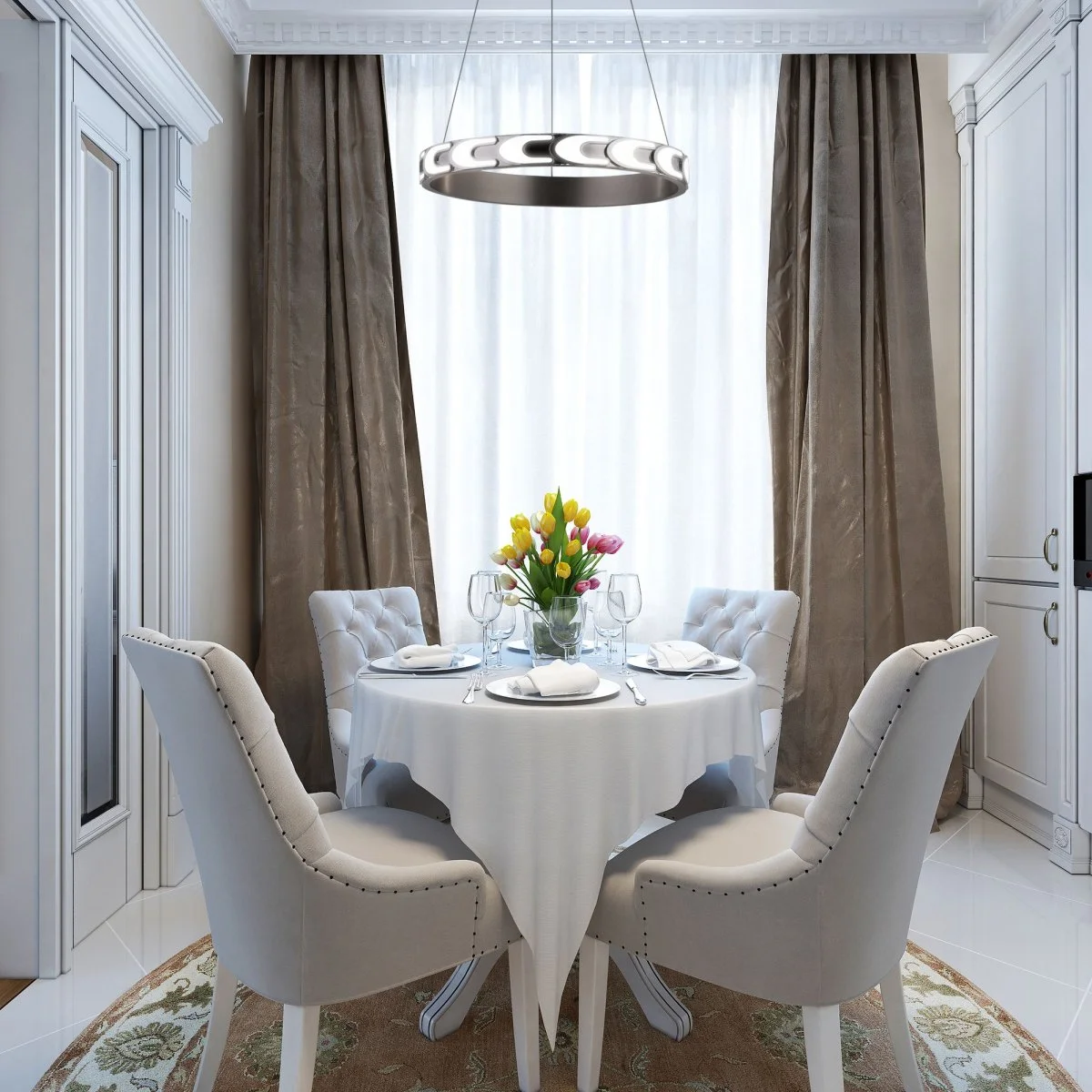 картинка Подвесной светодиодный светильник с пультом управления 90163/1 сатин-никель