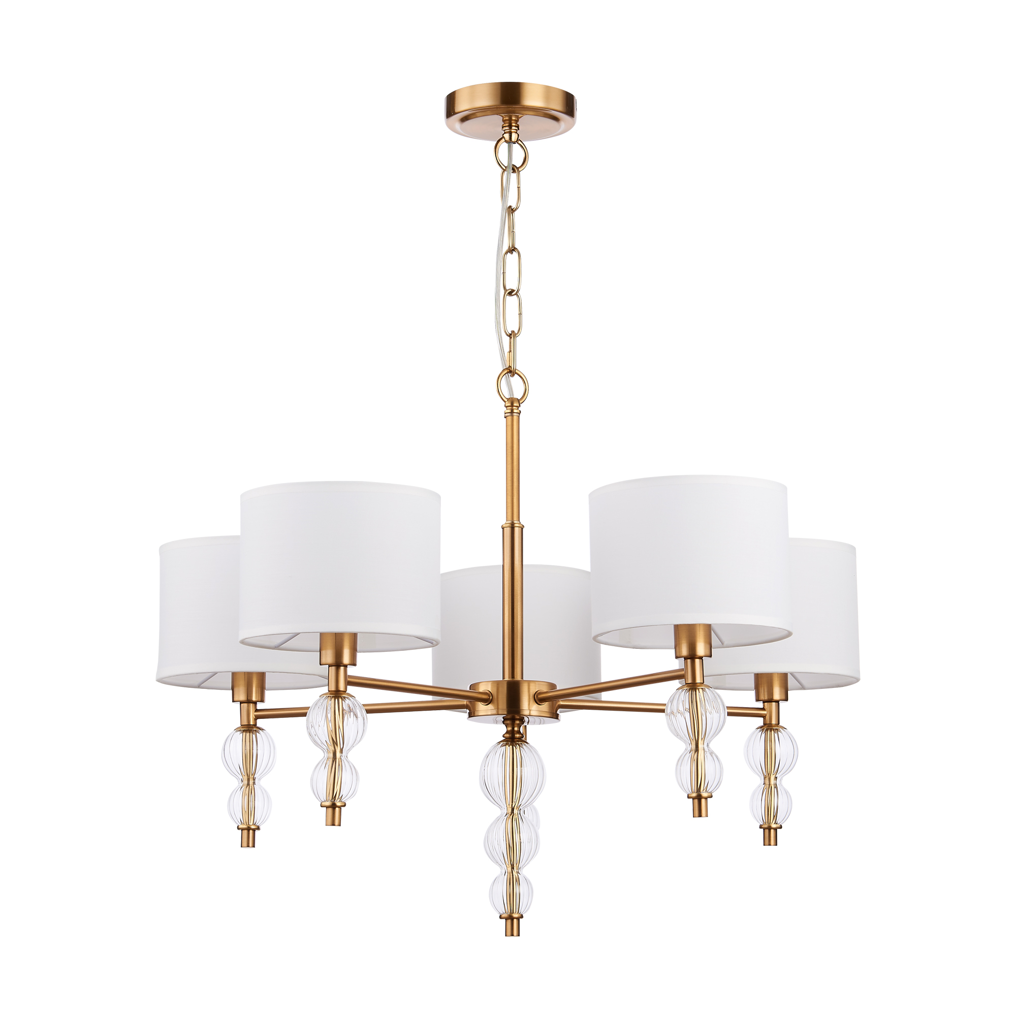 картинка SLE105713-05 Светильник подвесной Латунь, Прозрачный/Белый E14 5*40W