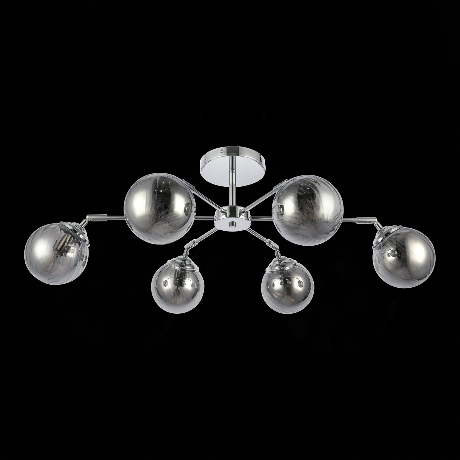 картинка SLE102202-06 Светильник потолочный Хром/Дымчатый E14 6*40W