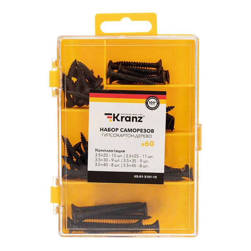 картинка Набор саморезов по дереву (уп.60шт) Kranz KR-01-3101-10