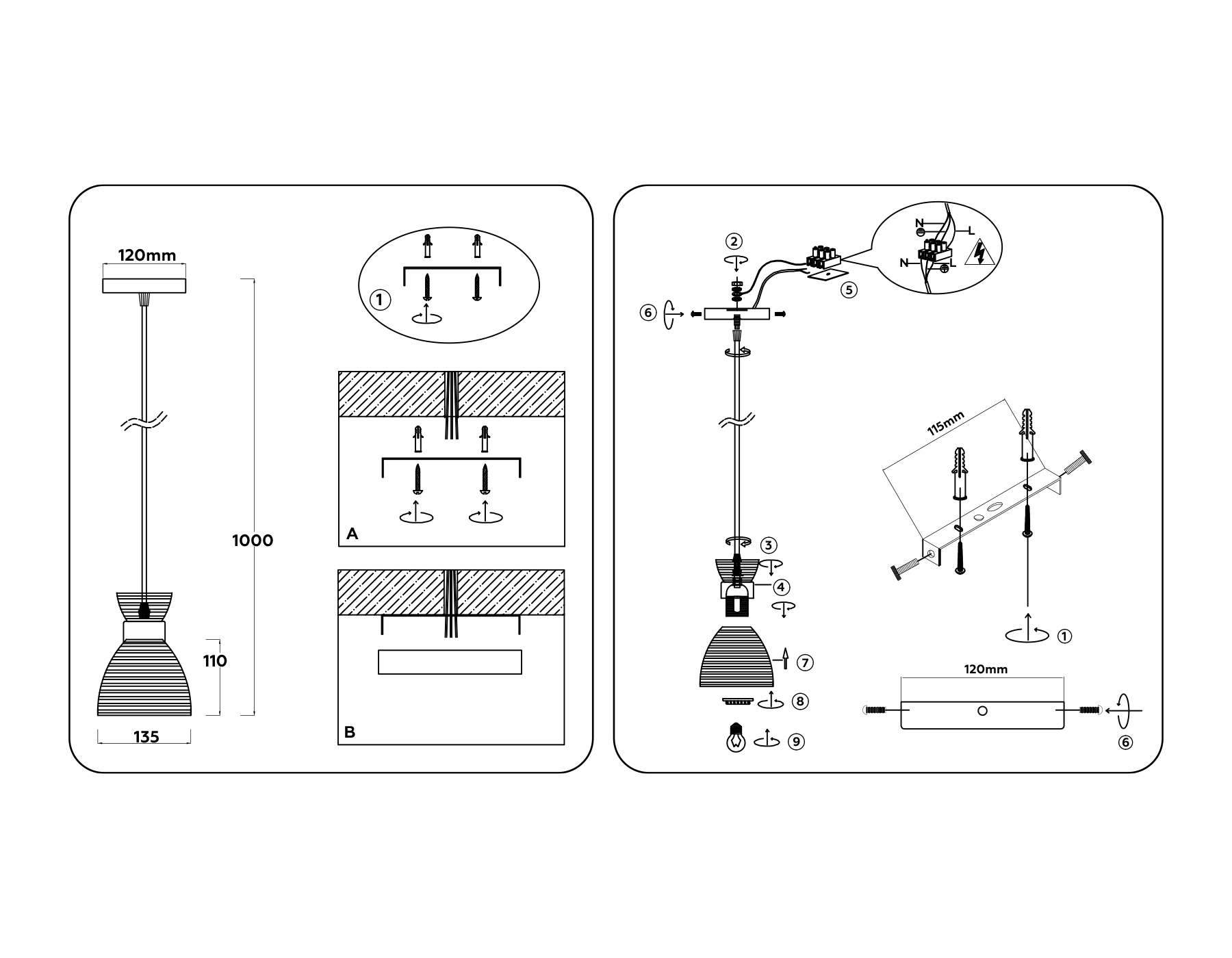 картинка Светильник подвесной со стеклянным плафоном
