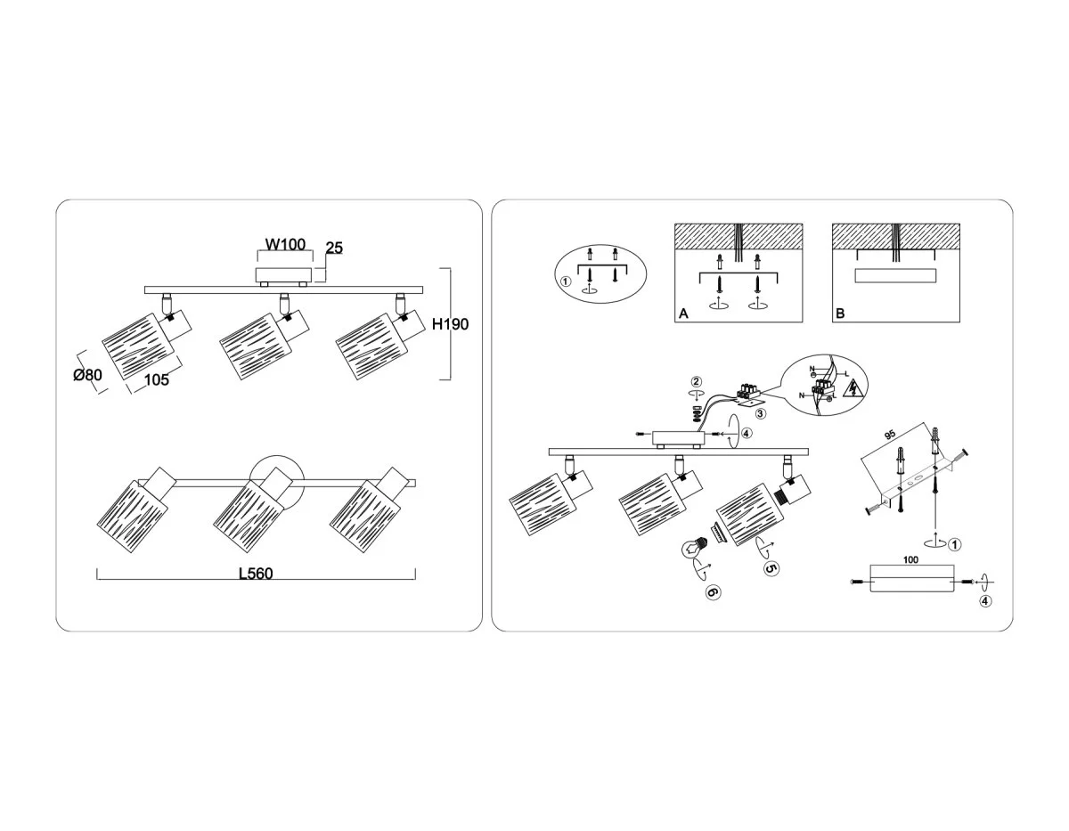 картинка Настенно-потолочный спот в стиле лофт TR8665