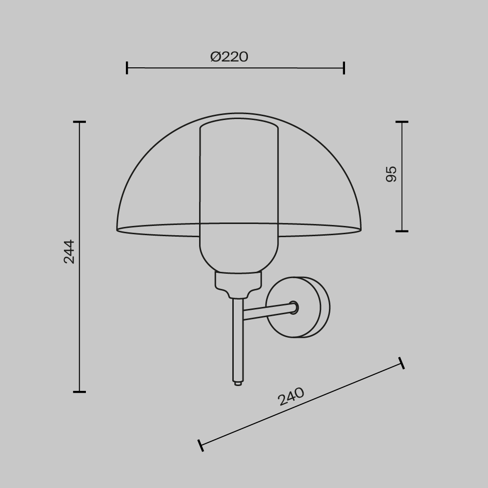 картинка Настенный светильник (бра) Maytoni MOD177WL-01B