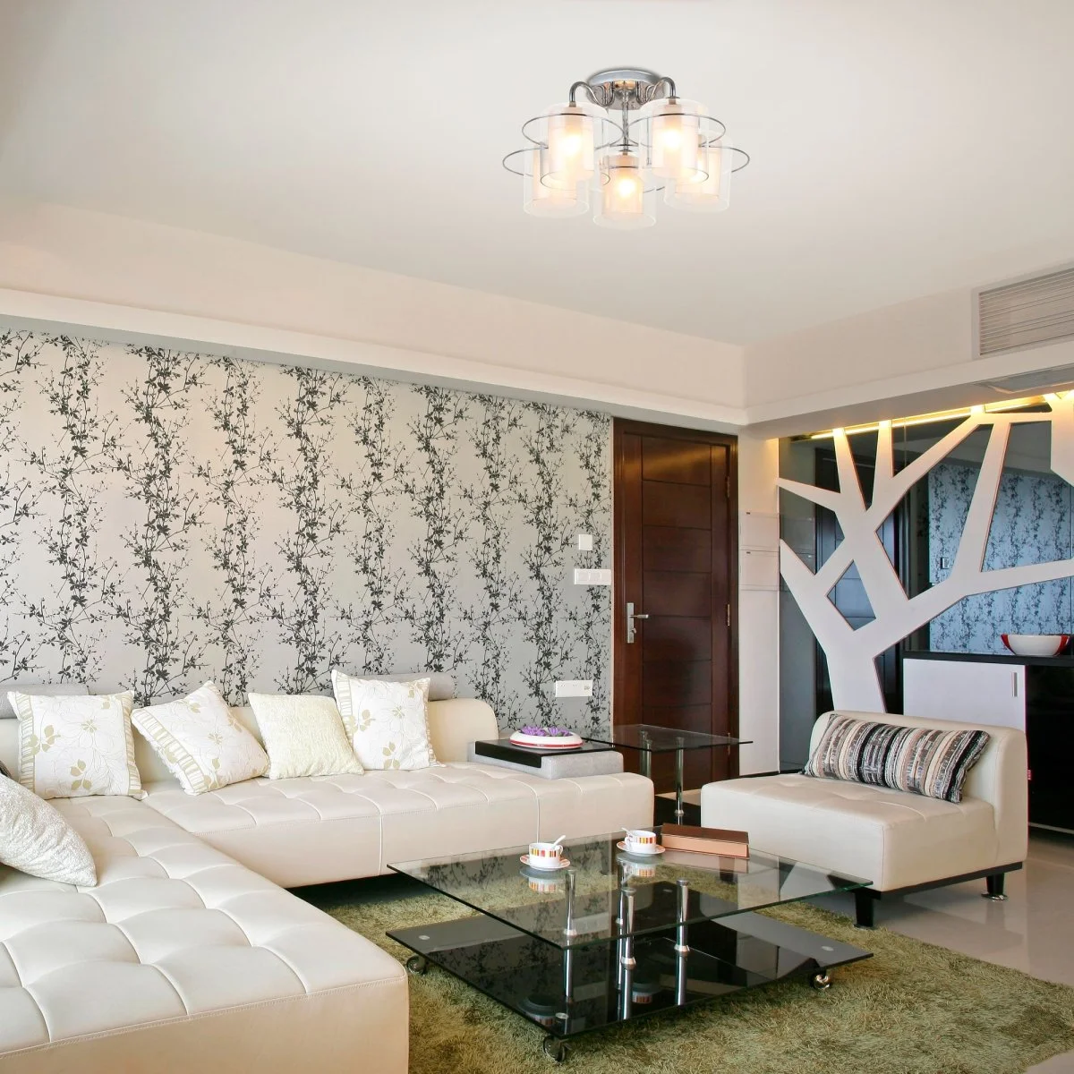 картинка Потолочная люстра со стеклянными плафонами 30160/5 хром