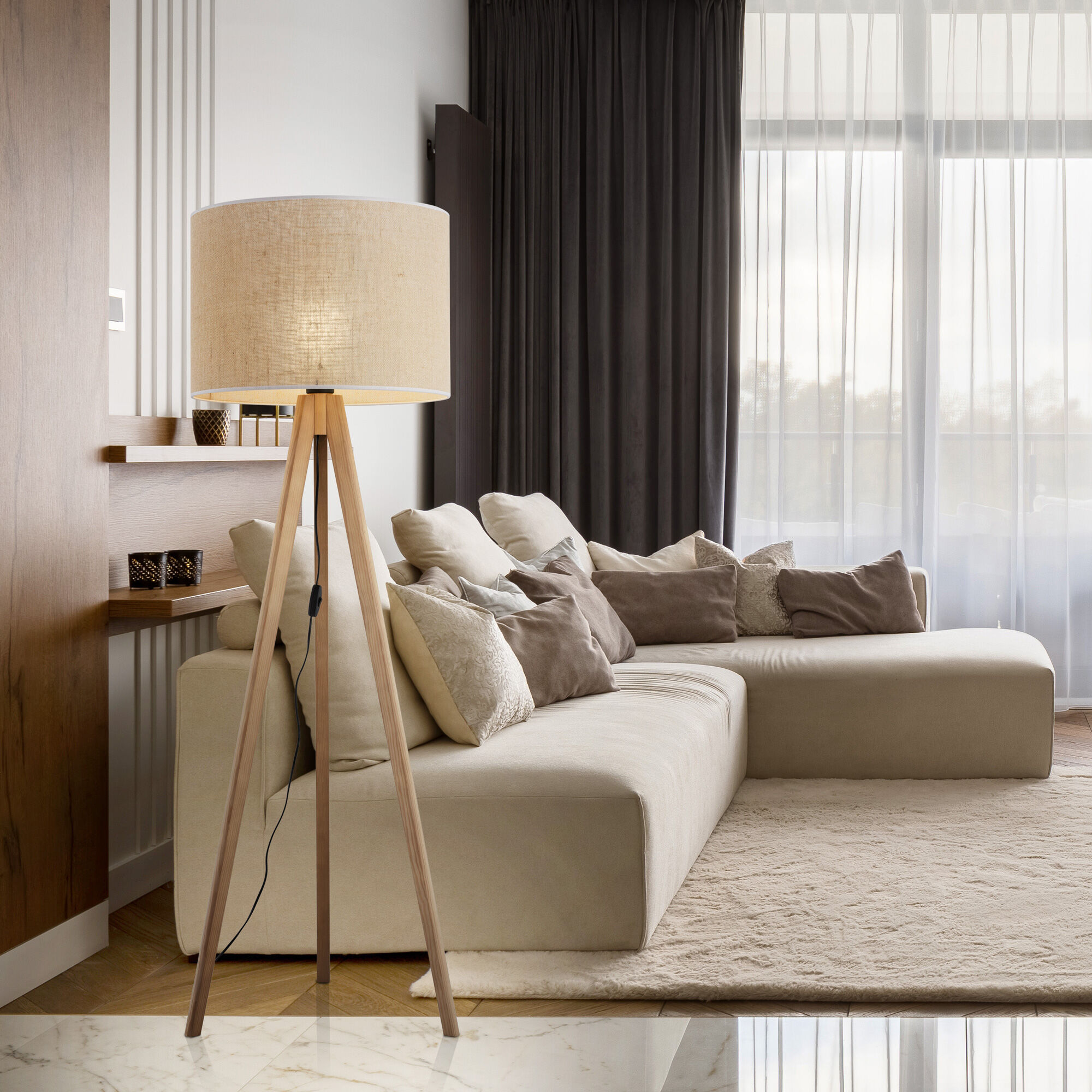 картинка Напольный светильник с тканевым абажуром 16020 Grand