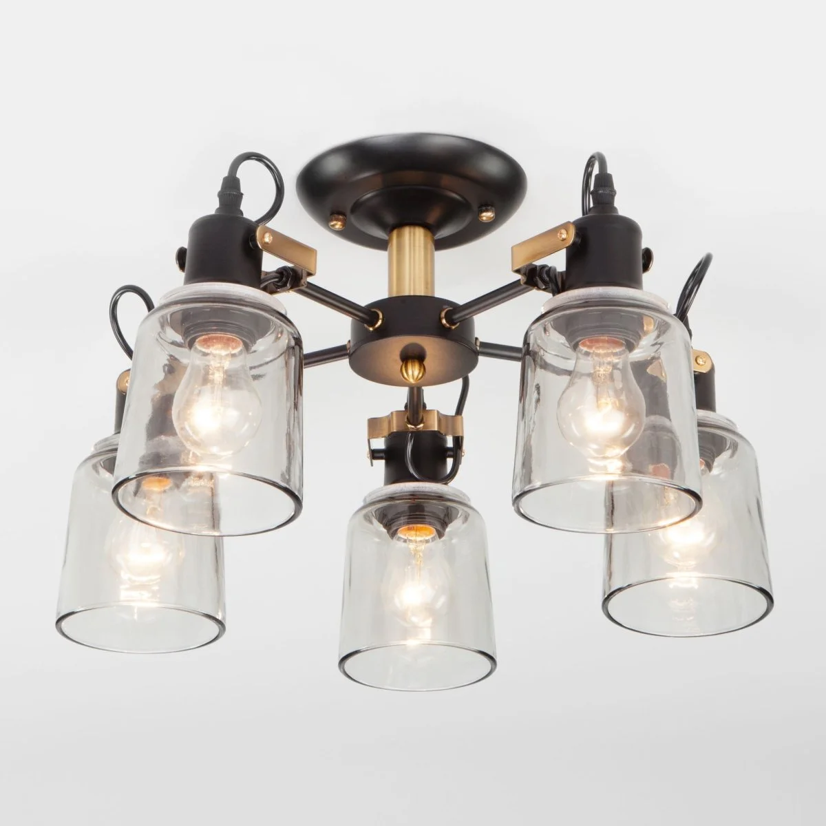 картинка Потолочная люстра со стеклянными плафонами 70111/5 черный