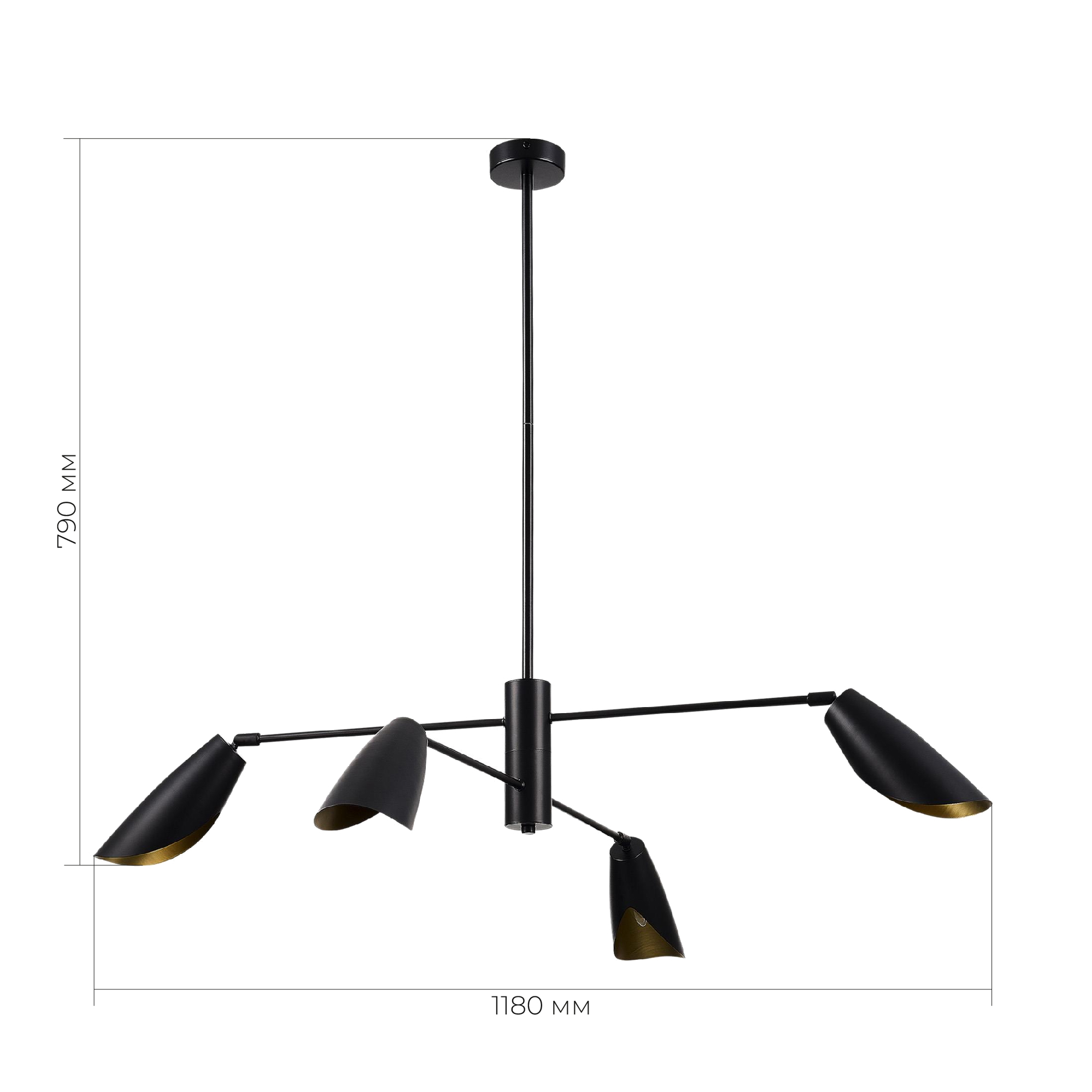 картинка SLE1254-403-04 Светильник подвесной Черный/Черный E14 4*60W