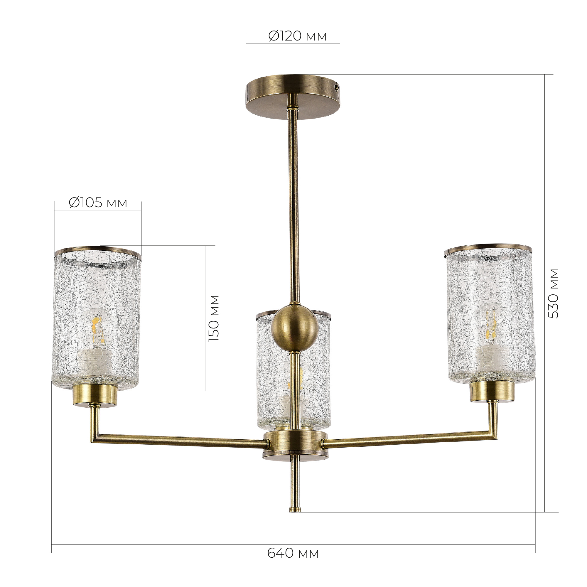 картинка SLE1046-302-03 Светильник потолочный Бронза/Прозрачный E27 3*60W