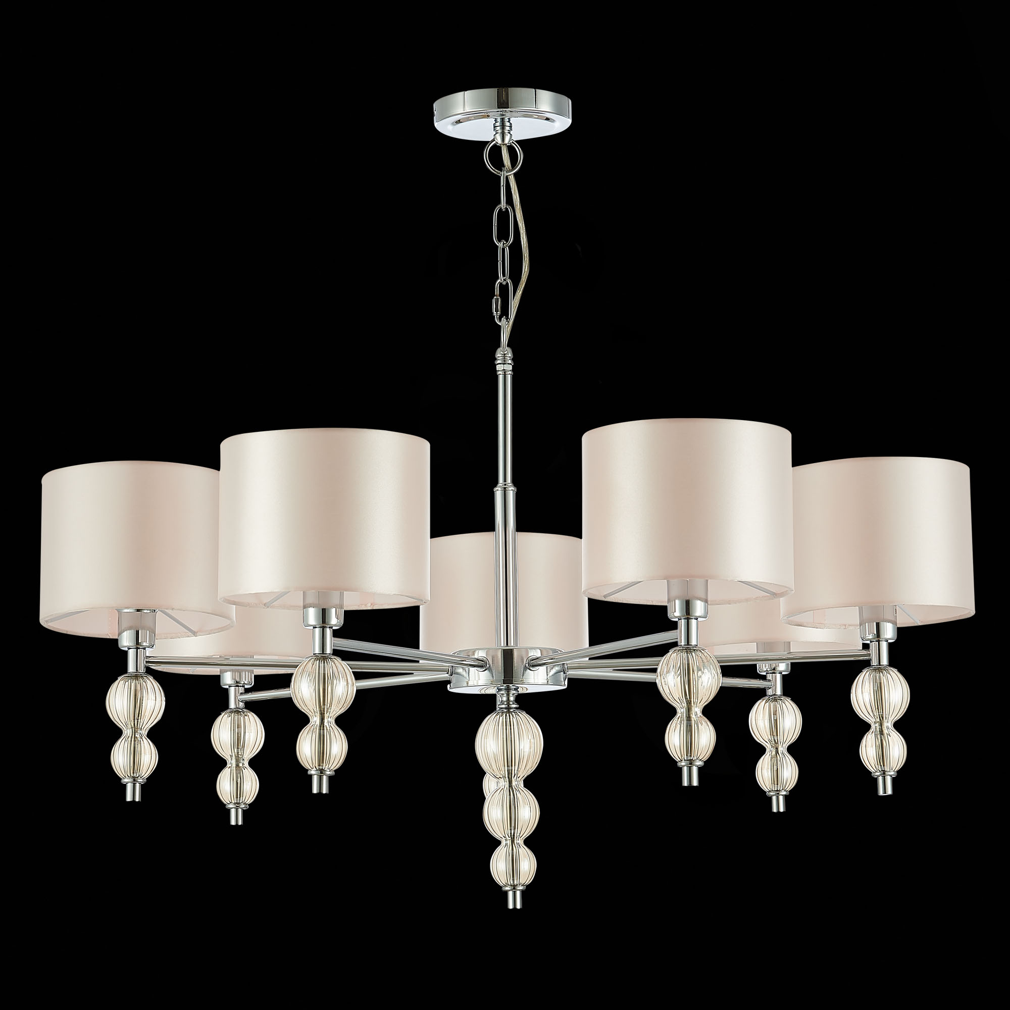 картинка SLE105703-07 Светильник подвесной Хром/Светло-бежевый E14 7*40W