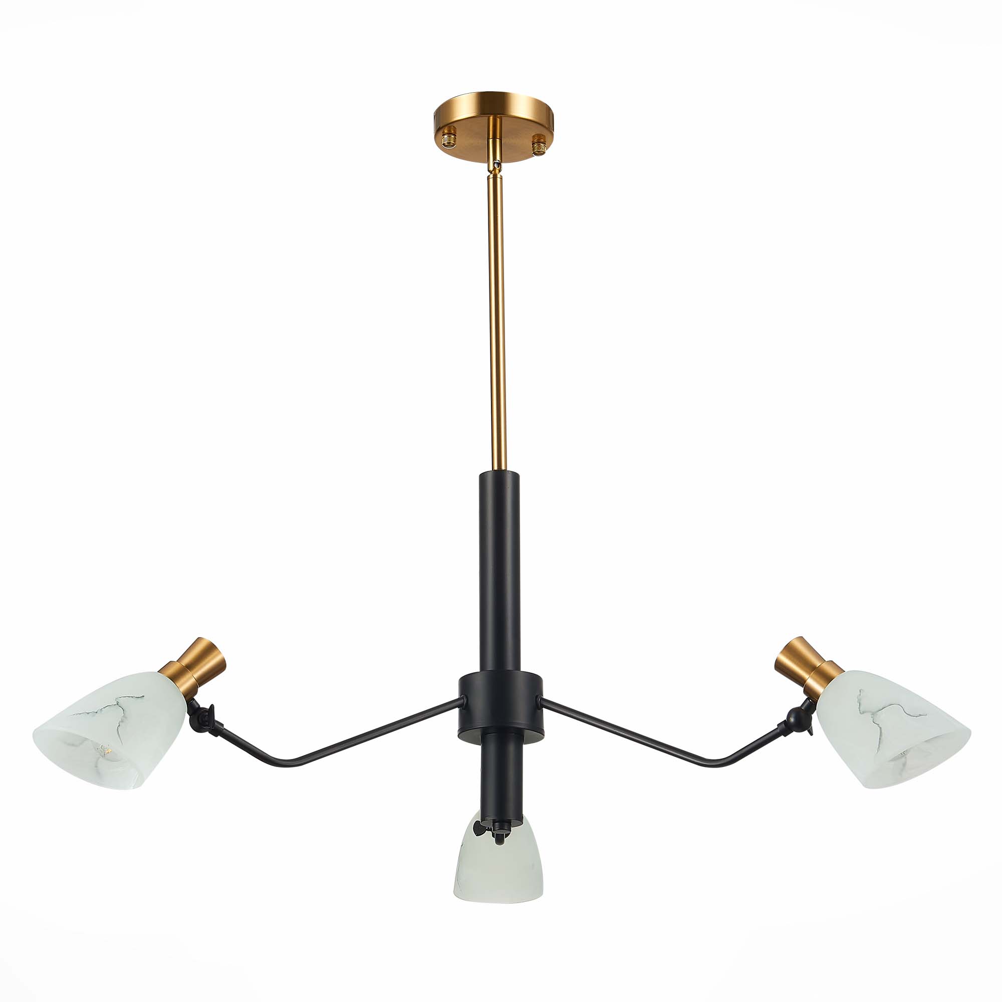 картинка SLE205403-03 Светильник подвесной Черный, Латунь/Белый E14 3*60W