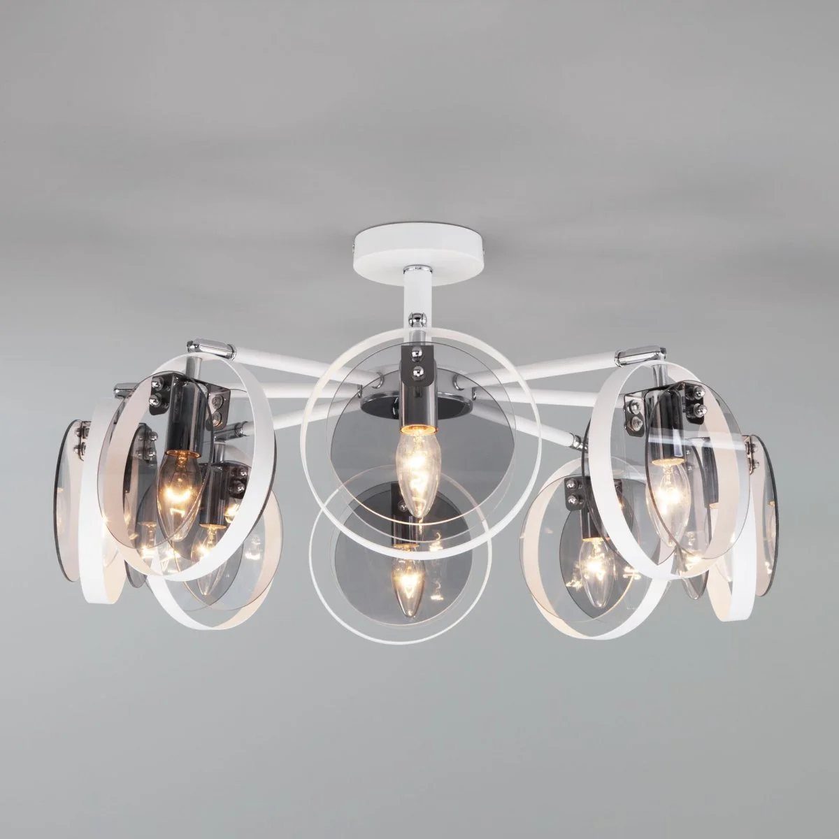 картинка Умный потолочный светильник в стиле лофт 70121/8 белый Smart